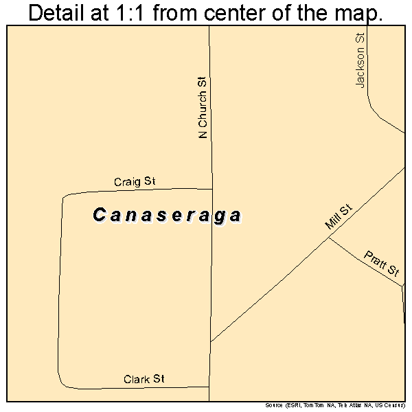 Canaseraga, New York road map detail