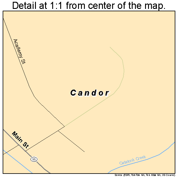 Candor, New York road map detail