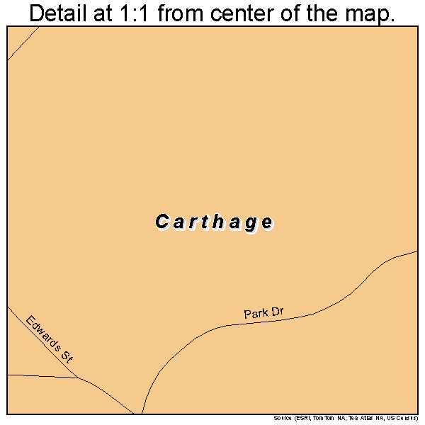 Carthage, New York road map detail
