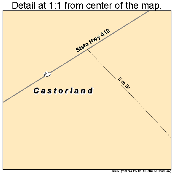 Castorland, New York road map detail
