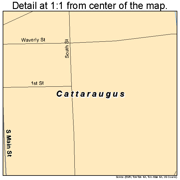 Cattaraugus, New York road map detail