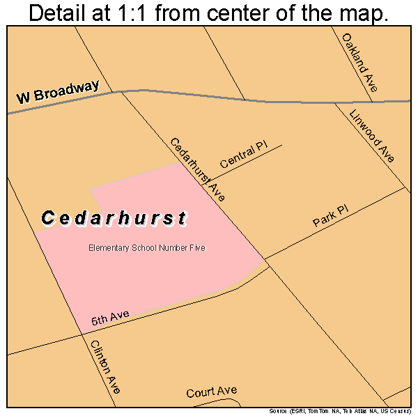 Cedarhurst, New York road map detail