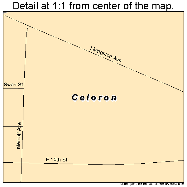 Celoron, New York road map detail