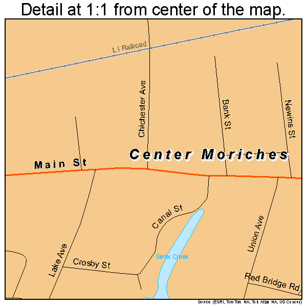 Center Moriches, New York road map detail