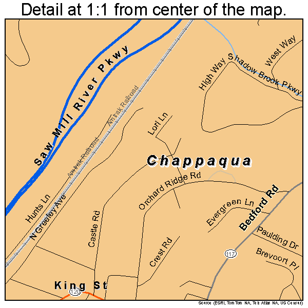 Chappaqua, New York road map detail