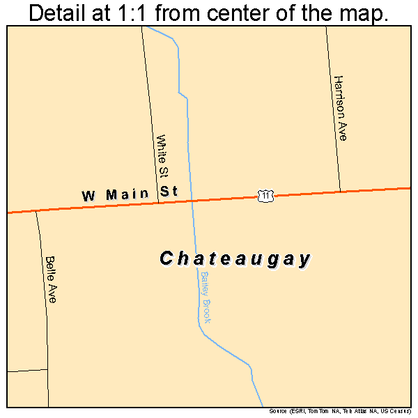 Chateaugay, New York road map detail