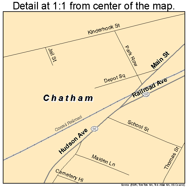 Chatham, New York road map detail