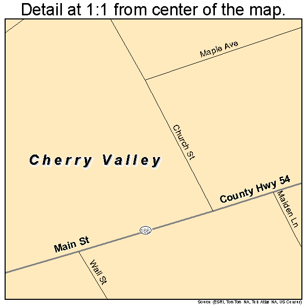 Cherry Valley, New York road map detail