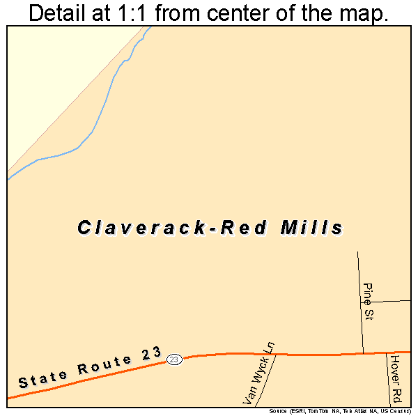 Claverack-Red Mills, New York road map detail