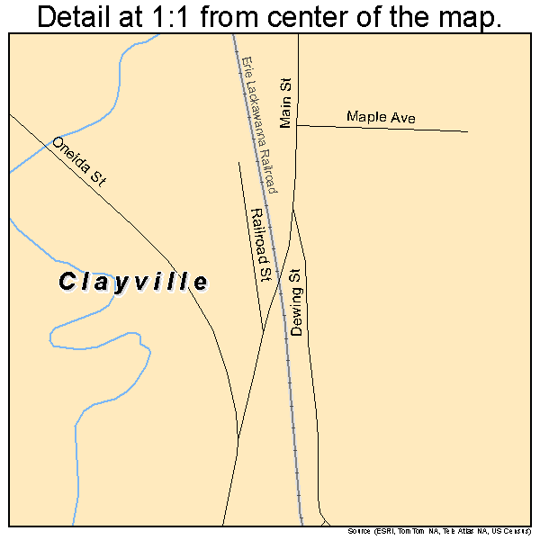 Clayville, New York road map detail