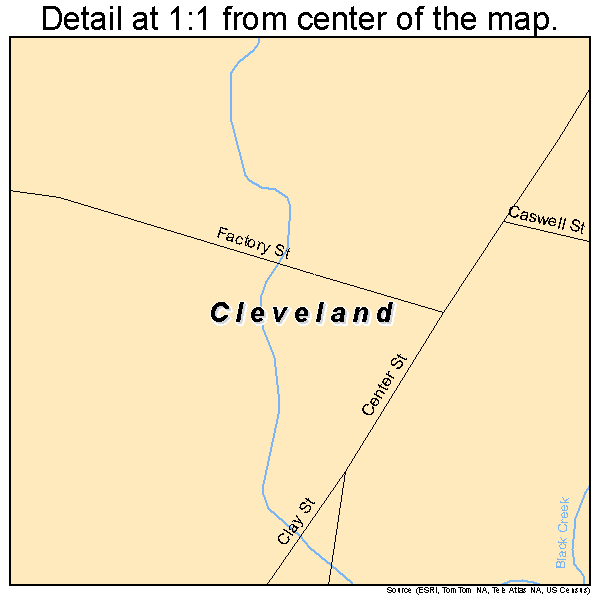 Cleveland, New York road map detail