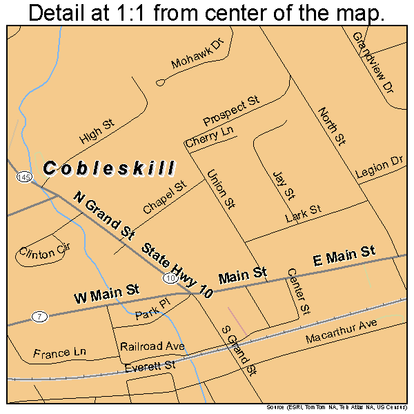 Cobleskill, New York road map detail