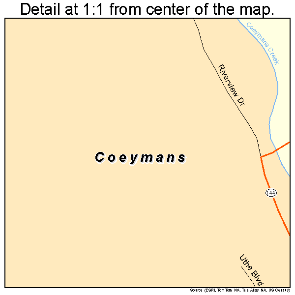 Coeymans, New York road map detail