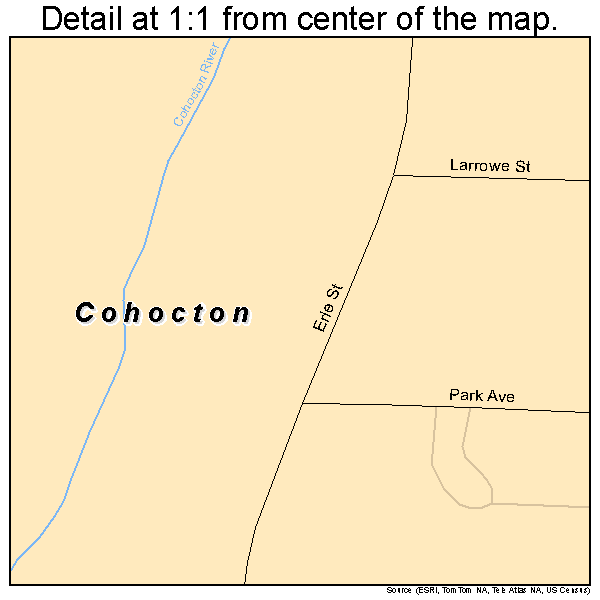 Cohocton, New York road map detail