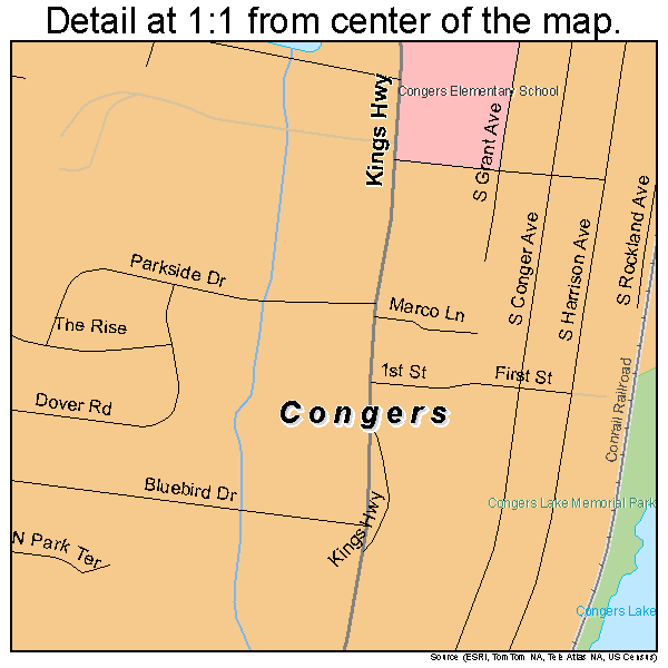 Congers, New York road map detail