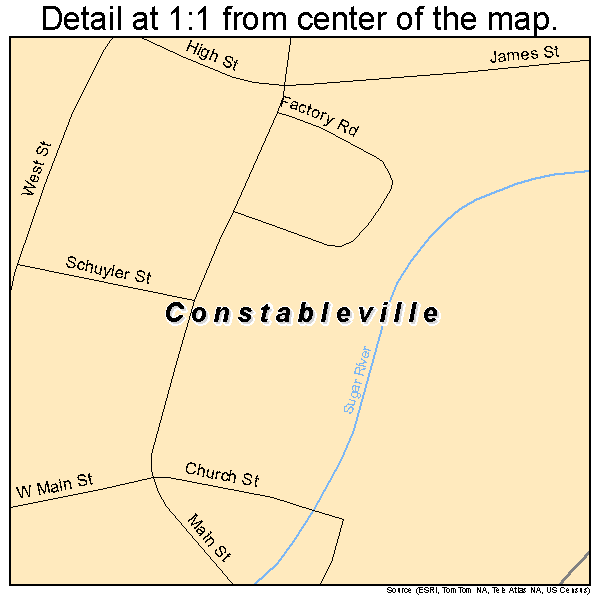 Constableville, New York road map detail