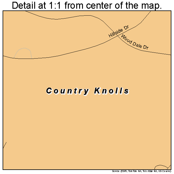Country Knolls, New York road map detail