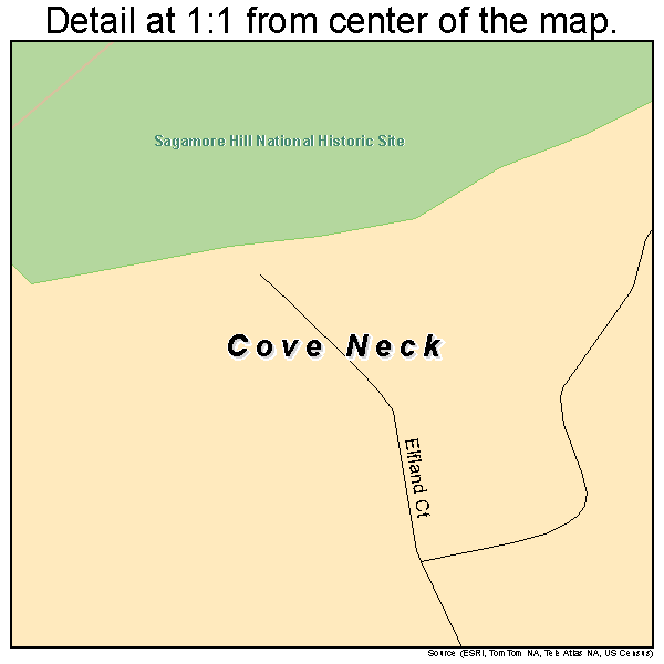 Cove Neck, New York road map detail