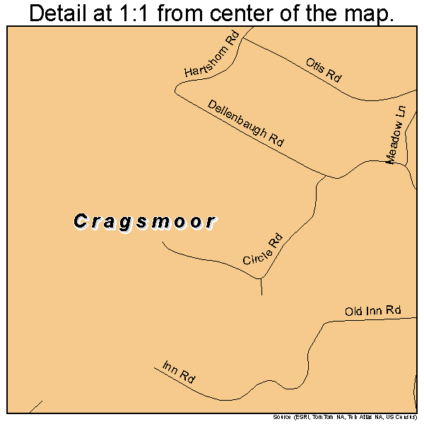 Cragsmoor, New York road map detail