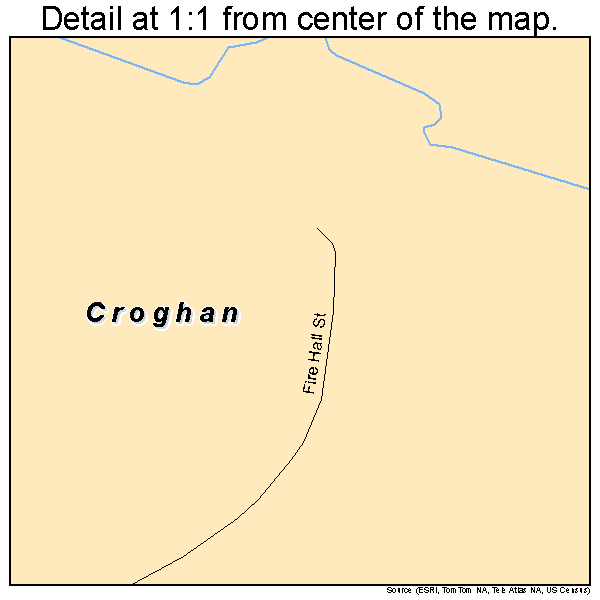 Croghan, New York road map detail