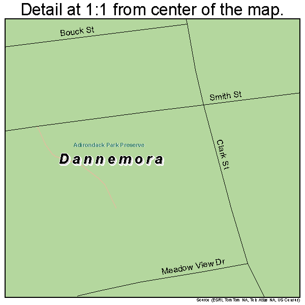 Dannemora, New York road map detail