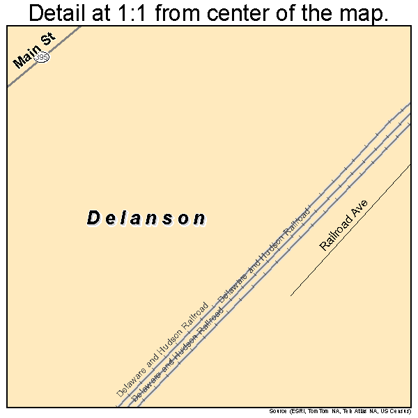 Delanson, New York road map detail