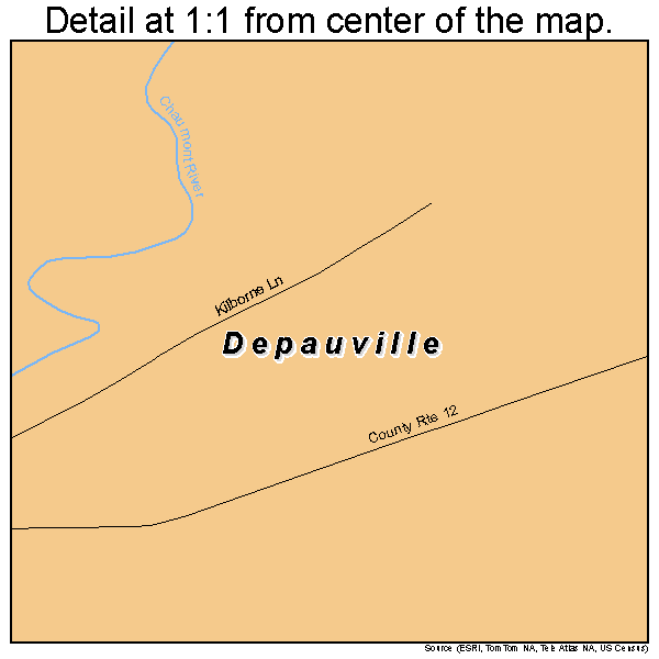 Depauville, New York road map detail