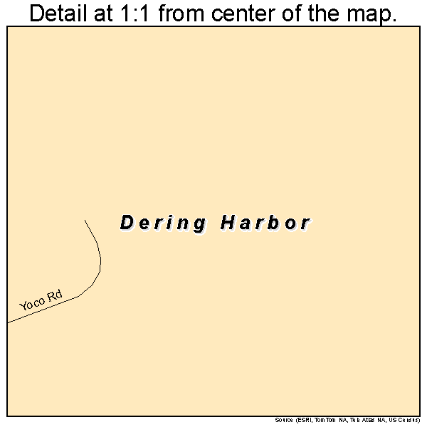 Dering Harbor, New York road map detail