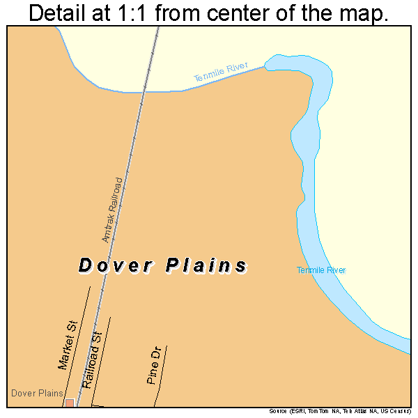 Dover Plains, New York road map detail