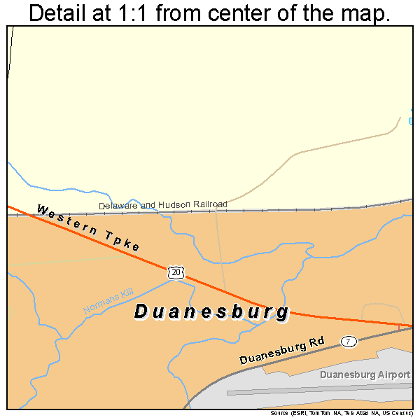 Duanesburg, New York road map detail