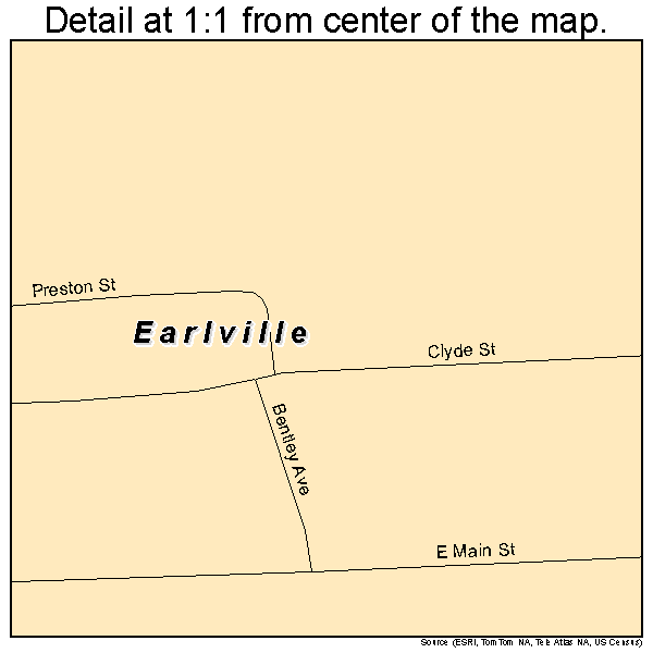 Earlville, New York road map detail