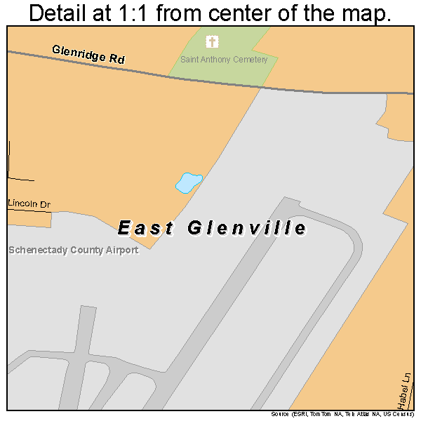 East Glenville, New York road map detail