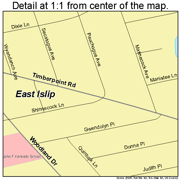 East Islip, New York road map detail