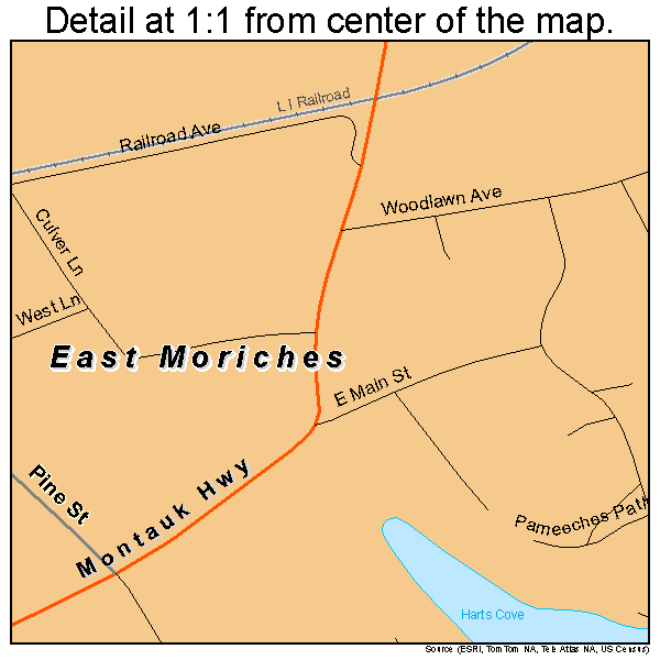 East Moriches, New York road map detail