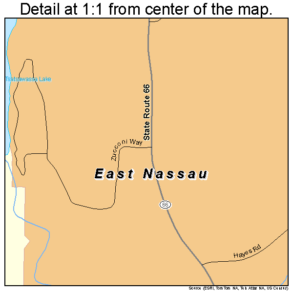 East Nassau, New York road map detail