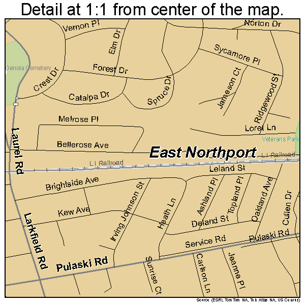 East Northport, New York road map detail