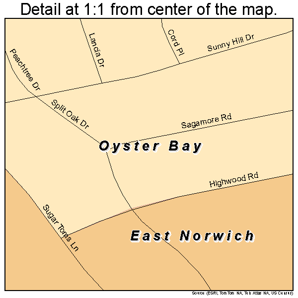 East Norwich, New York road map detail