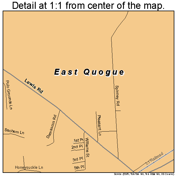 East Quogue, New York road map detail