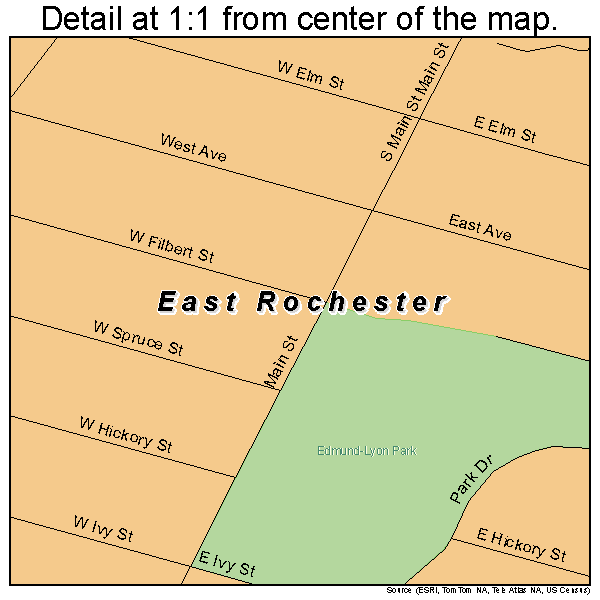 East Rochester, New York road map detail