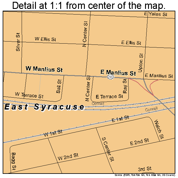 East Syracuse, New York road map detail