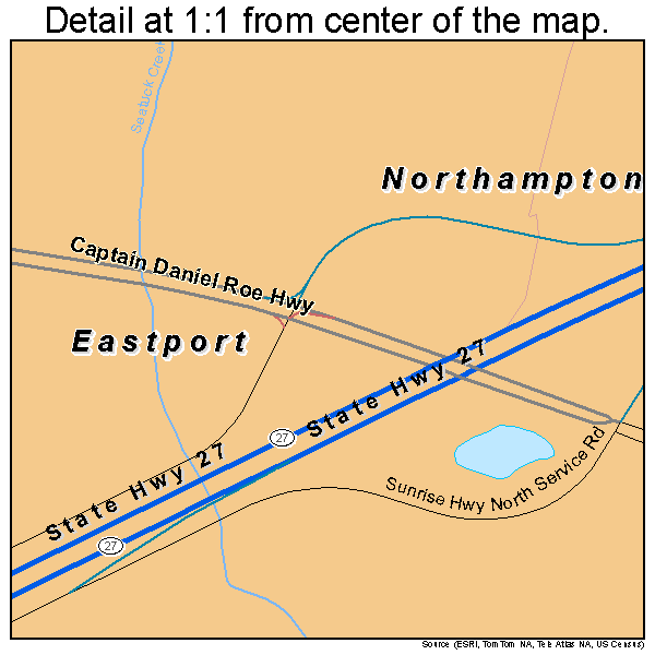 Eastport, New York road map detail