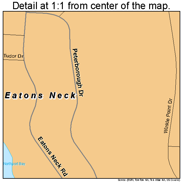 Eatons Neck, New York road map detail