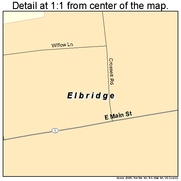 Elbridge, New York road map detail