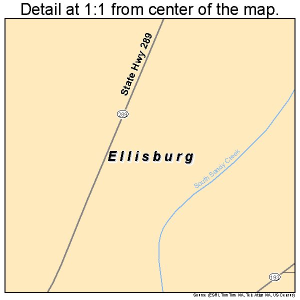 Ellisburg, New York road map detail