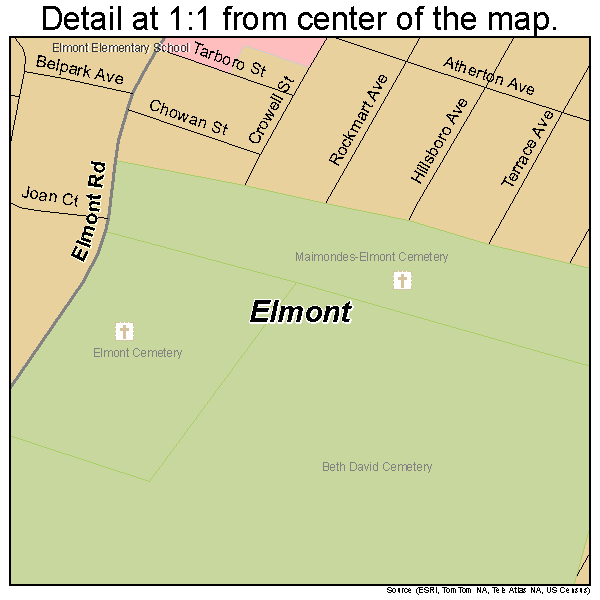 Elmont, New York road map detail