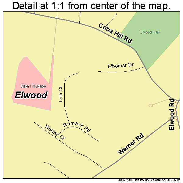 Elwood, New York road map detail