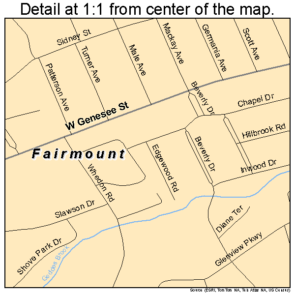 Fairmount, New York road map detail