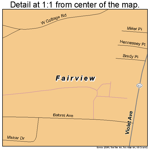 Fairview, New York road map detail