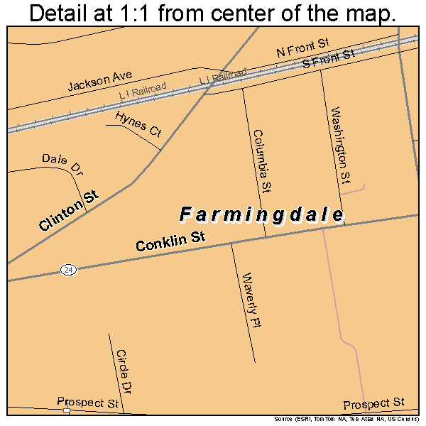 Farmingdale, New York road map detail