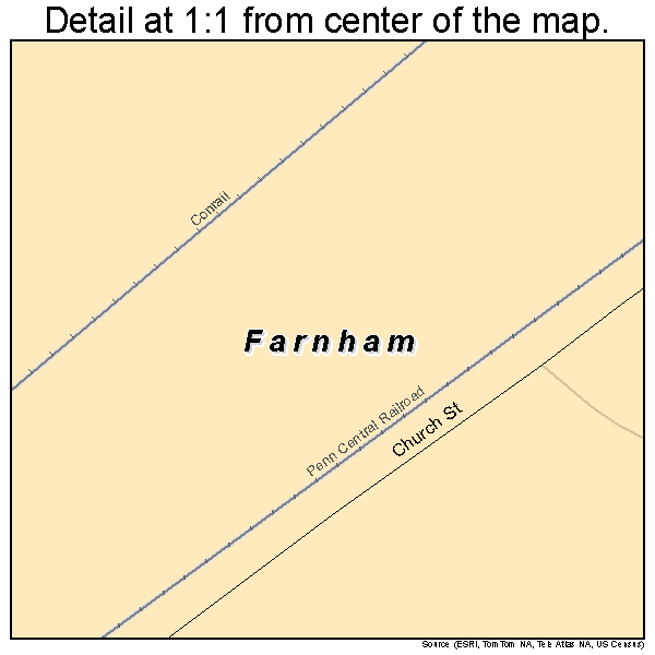 Farnham, New York road map detail